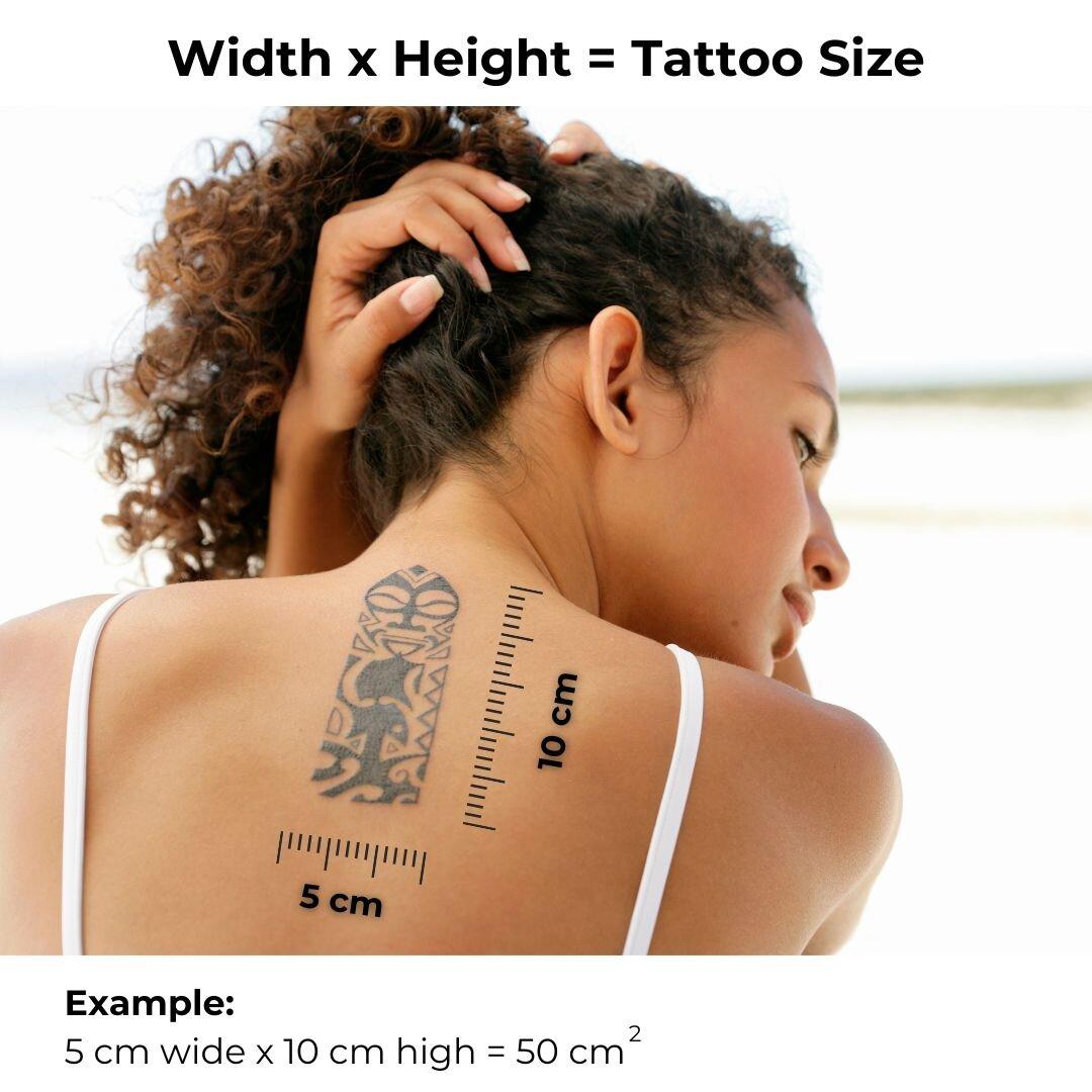 Tattoo removal size calculation