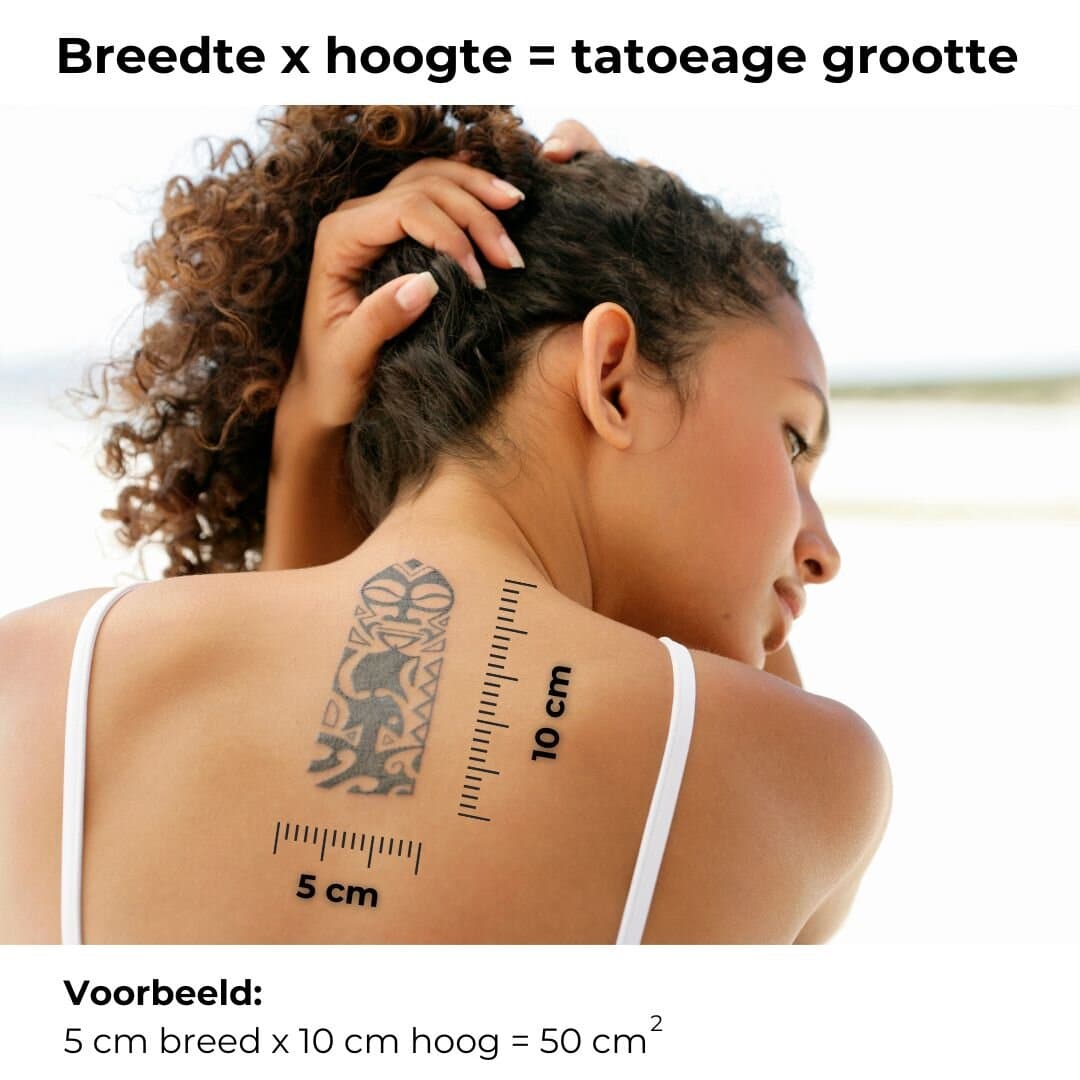 Grootte tatoeage verwijderen berekenen